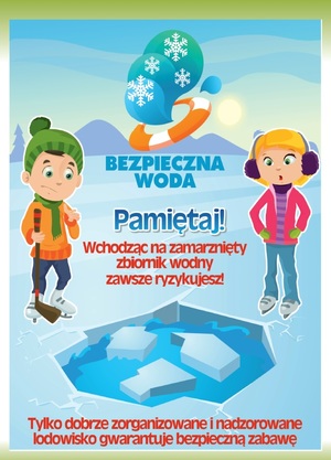 plakat akcji Bezpieczna woda zimą