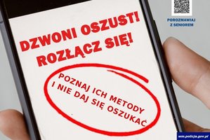 plakat kampanii dzwoni oszust- rozłącz się