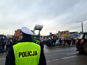 policjanci zabezpieczali protest rolników